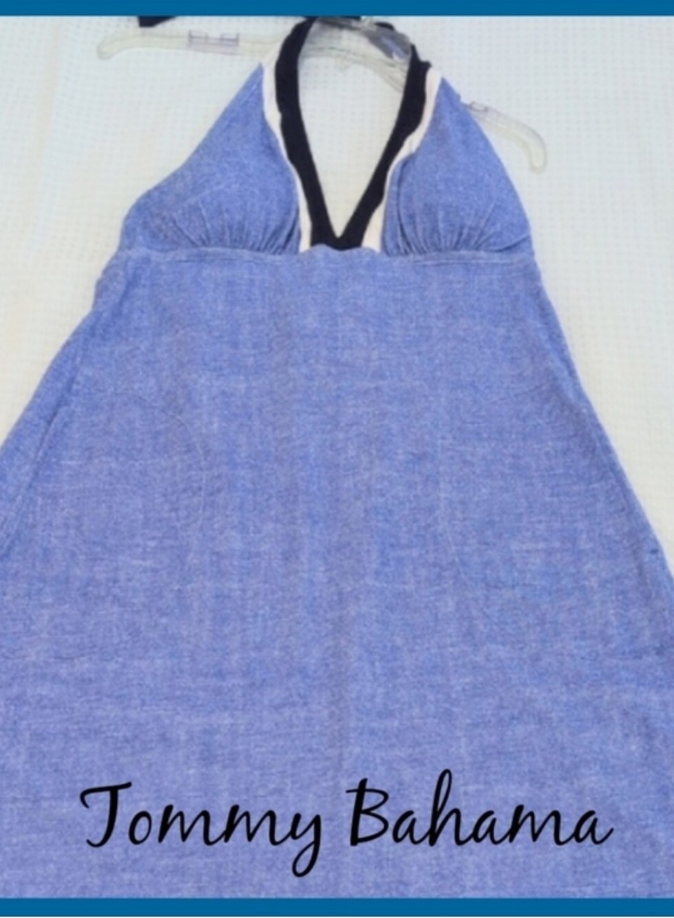 Tommy Bahama Island Cay Blue Halter Swimdress Large Sun Shelter - Picture 13 of 14